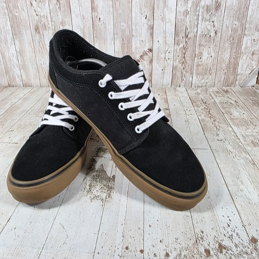 Vans Atwood Mens 13 Black Gum Sole Low Top Skate Shoes Canvas Suede Sneakers‎